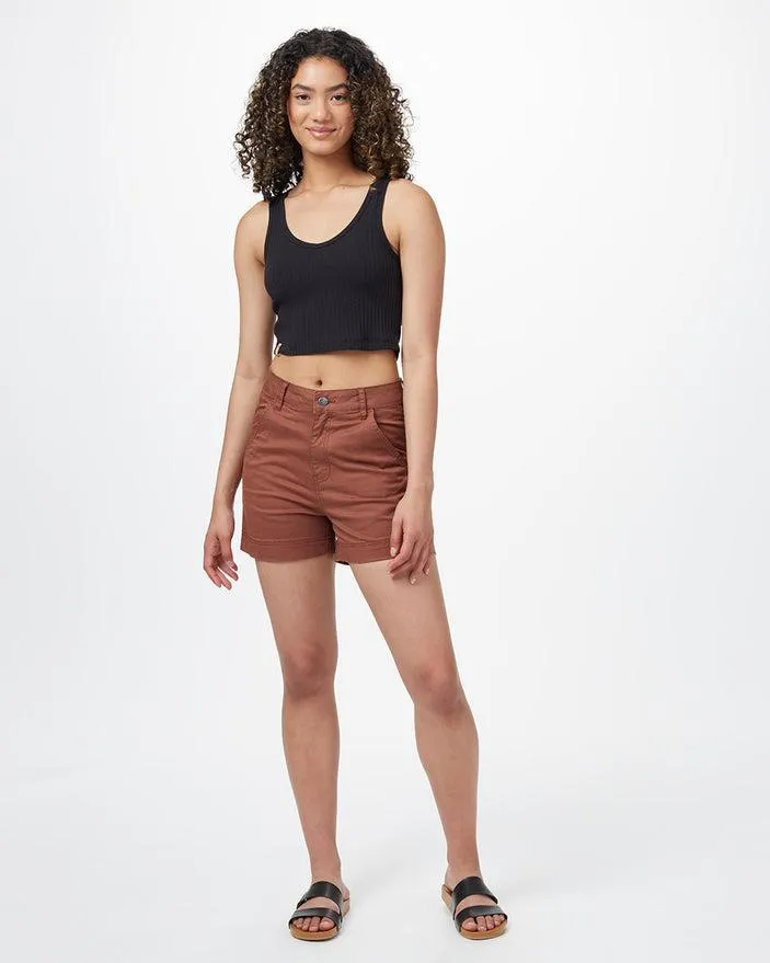 Tentree Twill High Waist Shorts in Cedar