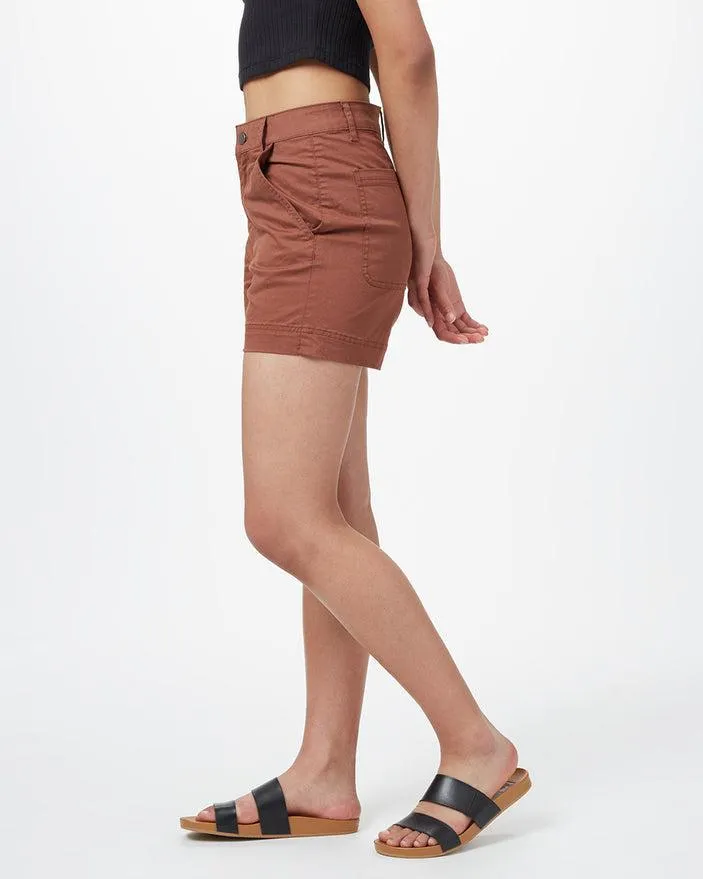 Tentree Twill High Waist Shorts in Cedar