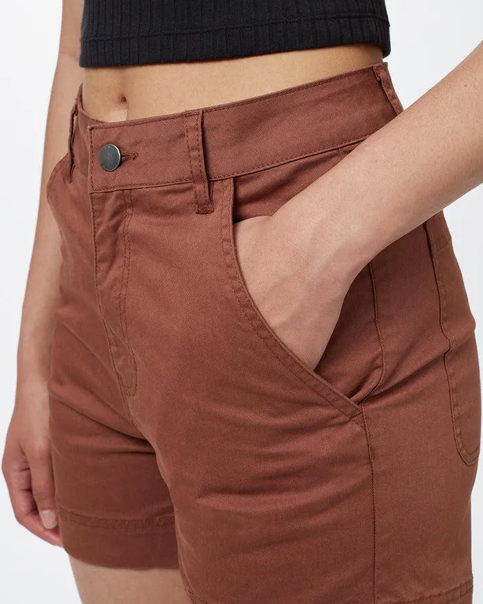 Tentree Twill High Waist Shorts in Cedar